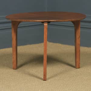 Vintage English Circular Oak Coffee Table by Herbert E. Gibbs (Circa 1940) - yolagray.com