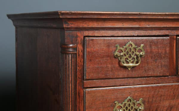 Antique English Georgian Oak Chest on Chest of Drawers Secretaire Writing Desk (Circa 1780) - yolagray.com