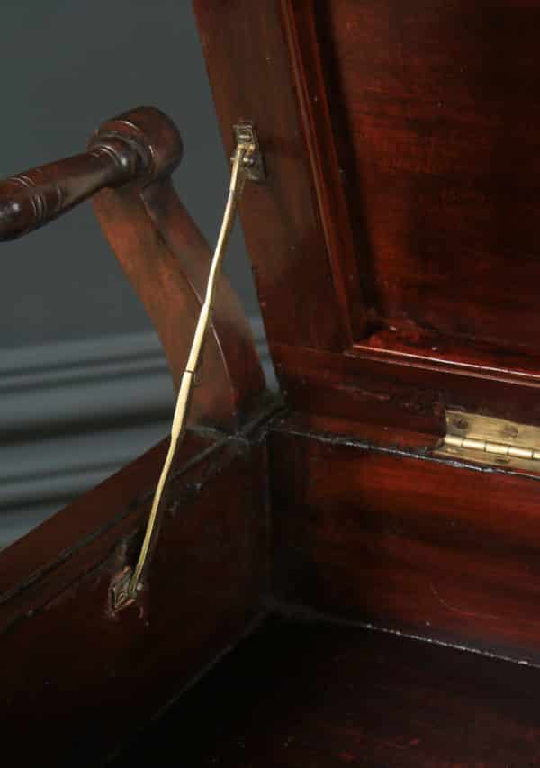 Antique English Victorian Mahogany Piano / Music / Duet Stool (Circa 1880) - yolagray.com