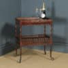 Antique English Edwardian Regency Style Flame Mahogany Side Table / Serving Trolley (Circa 1910) - yolagray.com