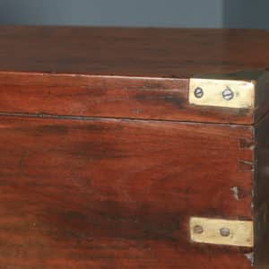Antique Anglo-Indian Victorian Colonial Teak & Brass Mounted Campaign Chest / Trunk / Box (Circa 1870) - yolagray.com