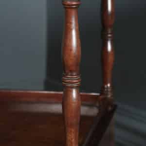 Antique English Edwardian Regency Style Flame Mahogany Side Table / Serving Trolley (Circa 1910) - yolagray.com