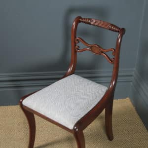 Antique English Georgian Regency Set of Five 5 Mahogany Rope Twist Dining Chairs (Circa 1820) - yolagray.com