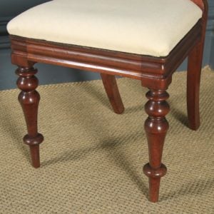 Antique English Victorian Pair of Two Mahogany Balloon Back Dining / Side / Office Desk Chairs (Circa 1860) - yolagray.com