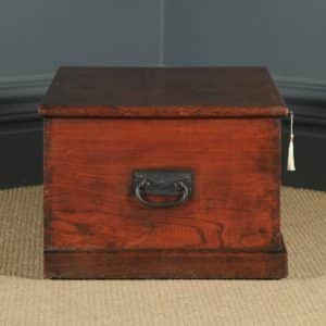 Antique English Georgian Oak & Elm Trunk Blanket Box / Chest / Coffee Table (Circa 1810) - yolagray.com