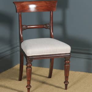 Antique English William IV Set of Six Mahogany Bar Back Dining Chairs (Circa 1835) - yolagray.com