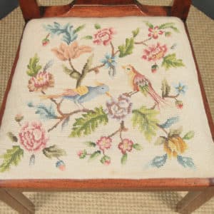 Antique English Set of Six 6 Georgian Mahogany & Tapestry Dining Chairs (Circa 1790) - yolagray.com