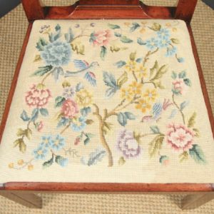 Antique English Set of Six 6 Georgian Mahogany & Tapestry Dining Chairs (Circa 1790) - yolagray.com