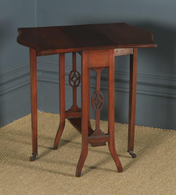 Small Antique English Edwardian Sutherland Mahogany Occasional / Side Table (Circa 1901) - yolagray.com