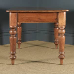 Antique English Victorian 4ft 9” Pine Farmhouse Kitchen Refectory Table (Circa 1880) - yolagray.com