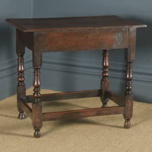 Antique English Late 17th Century Oak Occasional Hall Writing Lowboy Side Table (Circa 1680) - yolagray.com