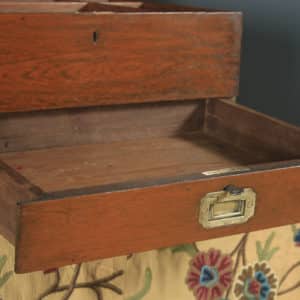 Antique Anglo-Indian Victorian Colonial Campaign Teak & Brass Writing Box / Storage Chest (Circa 1880) - yolagray.com