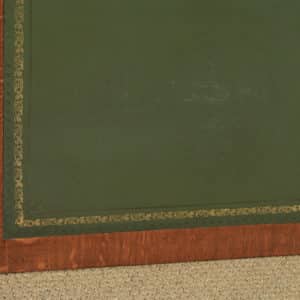 Antique English Regency Style Edwardian Oak & Green Leather Occasional Side Hall Writing Table Desk (Circa 1910) - yolagray.com