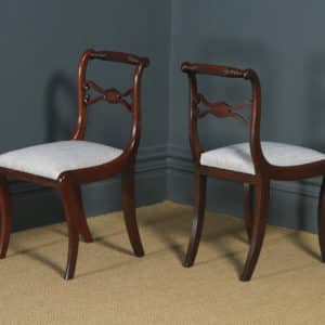 Antique English Georgian Regency Set of Four 4 Mahogany Rope Twist Dining Chairs (Circa 1820) - yolagray.com