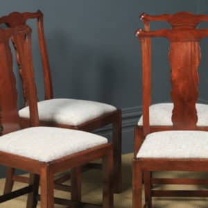 Antique English Set of Six 6 Georgian Style Victorian Mahogany Dining Chairs (Circa 1880) - yolagray.com
