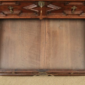 Antique English 17th Century William & Mary Oak Geometric Two-Part Chest of Drawers (Circa 1690) - yolagray.com
