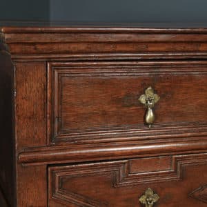 Antique English 17th Century William & Mary Oak Geometric Two-Part Chest of Drawers (Circa 1690) - yolagray.com