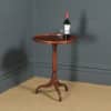 Small Antique English Georgian Mahogany Inlaid Tripod Circular Pedestal Wine Table (Circa 1810) - yolagray.com