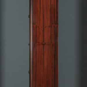 English Georgian Style Mahogany Open Bow Front Tall Bookcase (Circa 1980) - yolagray.com