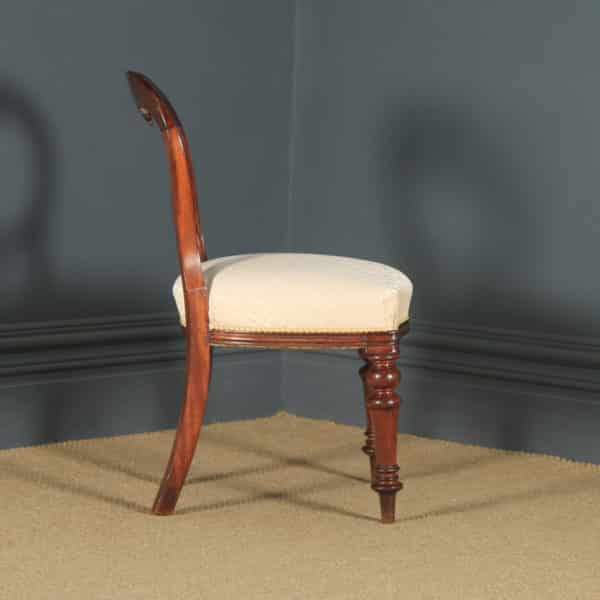 Antique English Victorian Mahogany Carved Balloon Back Occasional / Side / Office / Desk Chair (Circa 1860) - yolagray.com