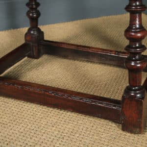 Antique English Carolean Style Oak Joint Stool / Side / Lamp Table (Circa 1780 - 1800) - yolagray.com