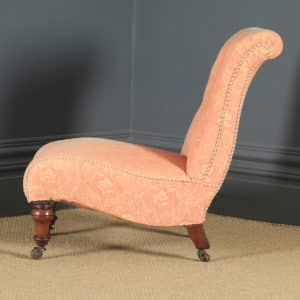 Antique English Victorian Mahogany Upholstered Occasional / Nursing Chair (Circa 1880) - yolagray.com