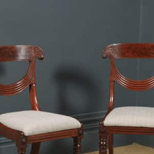 Antique English Georgian Regency Set of Three 3 Mahogany Trafalgar Dining Chairs (Circa 1820) - yolagray.com