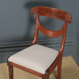 Antique English Georgian Regency Set of Four 4 Mahogany Trafalgar Dining Chairs (Circa 1820) - yolagray.com