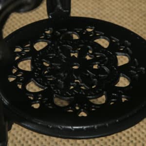 Antique English Victorian Cast Iron & Mahogany Circular Round Britannia Kitchen Garden Table (Circa 1900) - yolagray.com