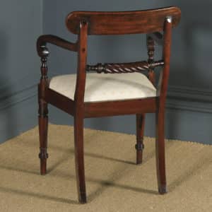 Antique English Georgian Regency Mahogany Open Office Desk / Dining Arm Chair (Circa 1830) - yolagray.com
