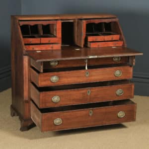 Antique English 18th Century Georgian Oak & Mahogany Office Bureau Desk (Circa 1780) - yolagray.com
