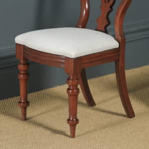 Antique English Victorian Pair Two Mahogany Balloon Spear Back Dining Chairs (Circa 1870) - yolagray.com