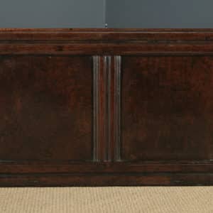Antique English Charles II Oak Carved Twin Panel Coffer Chest Blanket Box Trunk (Circa 1680) - yolagray.com