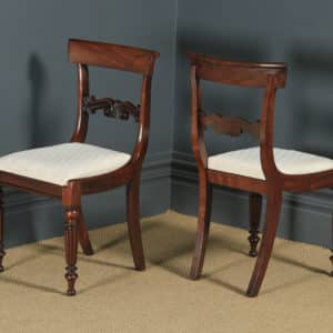 Antique English William IV Set of Six 6 Mahogany Bar Back Dining Chairs (Circa 1830) - yolagray.com