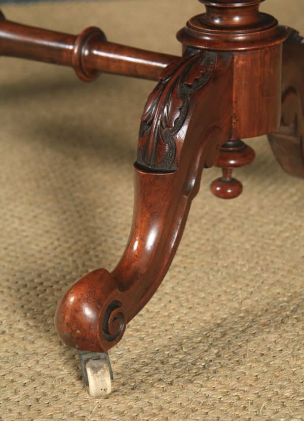 Antique English Victorian Burr Walnut Inlaid Oval Occasional Silver Side Table (Circa 1870) - www.yolagray.com