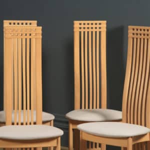 Contemporary Danish Set of 8 Eight Beech Actona Kitchen Dining Chairs (Circa 1990) - yolagray.com