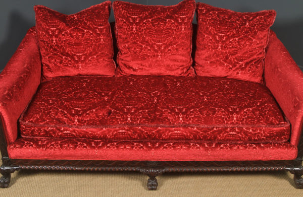 Antique English Georgian Chippendale Style Camel Back Mahogany Sofa / Settee / Couch (Circa 1860) - yolagray.com