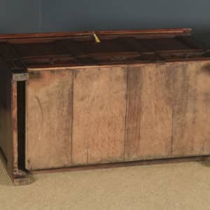 Antique English 18th Century Oak Geometric Mule Chest / Blanket Box / Trunk with Drawer (Circa 1710) - yolagray.com