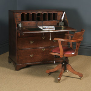 Antique English Mid 18th Century Georgian Oak Office Bureau Desk (Circa 1750) - yolagray.com