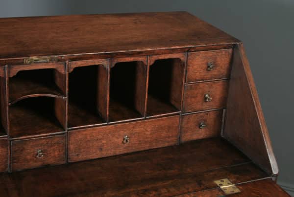 Antique English Mid 18th Century Georgian Oak Office Bureau Desk (Circa 1750) - yolagray.com