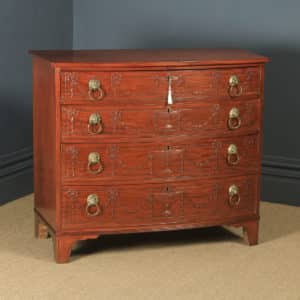Antique English Georgian Regency Mahogany Bow Front Carved Chest of Drawers (Circa 1820) - yolagray.com