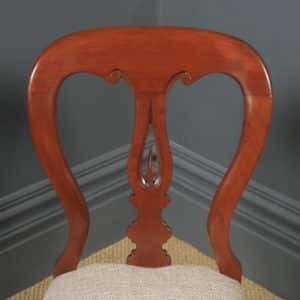Antique English Victorian Pair of Mahogany Balloon Spear Back Dining Occasional Office Chairs (Circa 1870) - yolagray.com