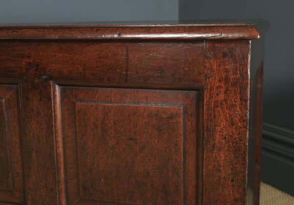 Antique English 18th Century Georgian Oak Geometric Mule Chest Blanket Box Trunk with Drawer (Circa 1730) - yolagray.com