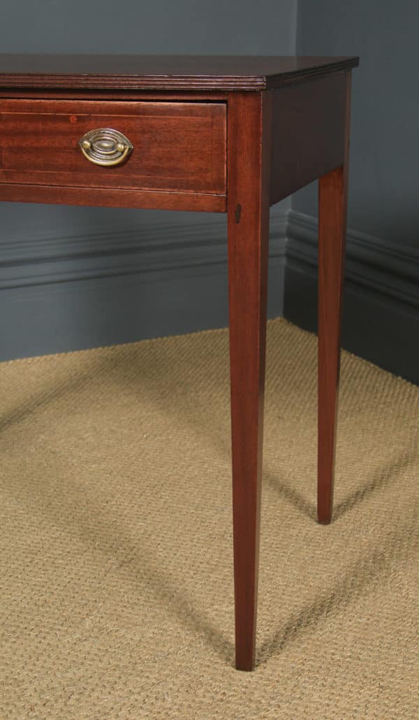 Antique English Georgian Regency Mahogany Inlaid Side Occasional Lamp Table (Circa 1820) - yolagray.com