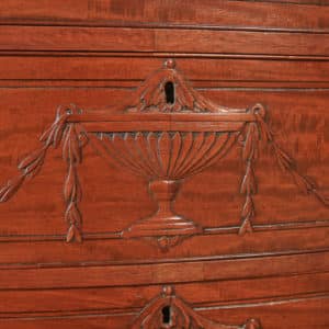 Antique English Georgian Regency Mahogany Bow Front Carved Chest of Drawers (Circa 1820) - yolagray.com