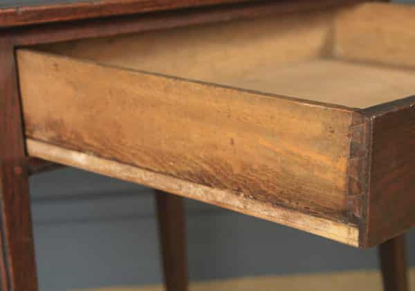 Antique English Georgian Oak Provincial Occasional Hall Writing Lowboy Side Table (Circa 1790) - yolagray.com
