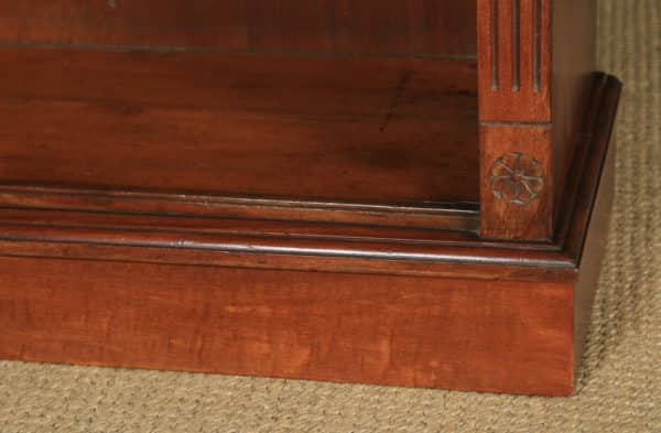 Antique English Victorian Mahogany Carved Open 4ft Bookcase (Circa 1880) - yolagray.com