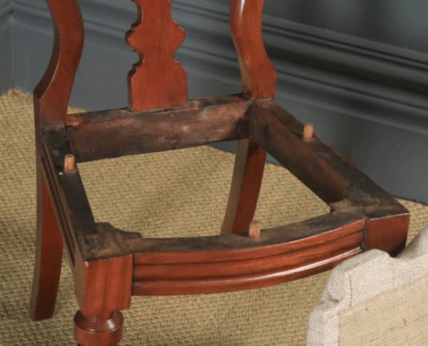 Antique English Victorian Pair of Mahogany Balloon Spear Back Dining Occasional Office Chairs (Circa 1870) - yolagray.com