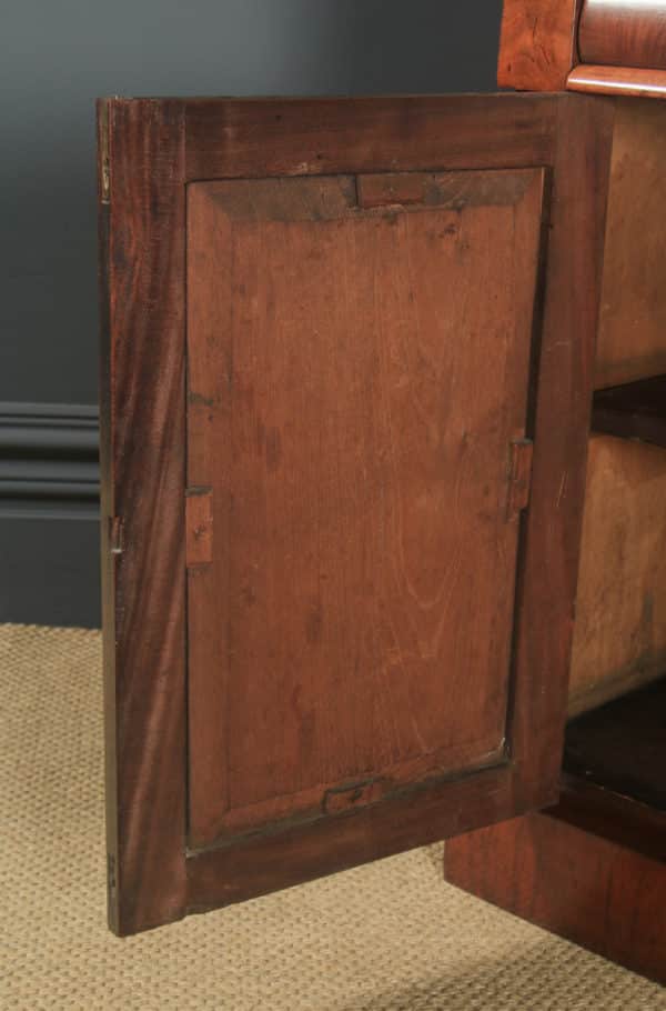 Antique English Victorian Two Door Flame Mahogany Chiffonier / Sideboard (Circa 1850) - yolagray.com