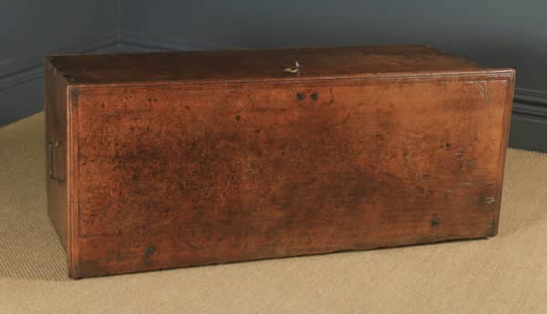 Large Antique English Georgian Provincial Chestnut Blanket Box Chest Trunk (Circa 1770) - yolagray.com